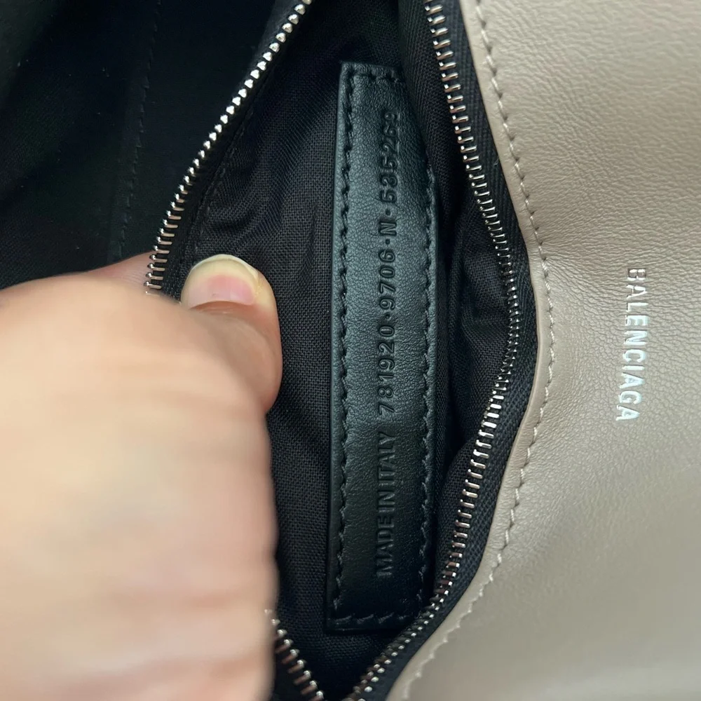 Balenciaga lamb skin Crush Small Chain Bag Metallized Quilted NWB Made In Italy